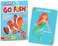 Giant Go Fish Card Game for Kids - Large 5x7 Inch Cards - Play Go Fish and Old Maid Using 1 Jumbo-Sized Deck of Cards