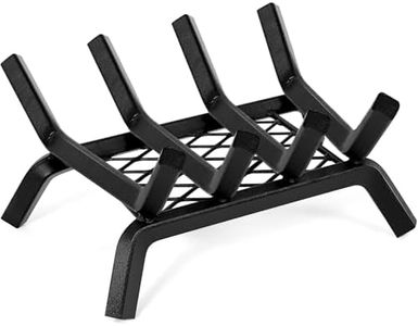 Fireplace Grates with Ember Retainer - 14 Inch Fireplace Log Grate, Wood Stove Grate, Firewood Wood Log Holder Rack,Inside Wrought Cast Iron Fire Grate for Hearth Indoor Outdoor Camping