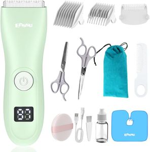 zuxify Baby Hair Clippers, Quiet Professional Hair Clippers for Kids, Hair Cutting Kits with LCD Display, Safe Ceramic Blades, Waterproof Rechargeable Trimmer for Autism Children and Infants
