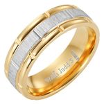 Willis Judd Titanium Ring for Men Engraved I Love You In Gift Box Wedding Band Ring Mens Engagement Ring Groove Promise Ring Comfort Fit Two Tone Size U