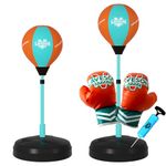 Coo11 Kids Punching Bag Toy Set, Adjustable Height 90-120 cm, Inflatable Punching Bag Stand with Gloves, Kids Freestanding Boxing Fitness Game set for Girls & Boys Age 3 4 5 6 7 8 9