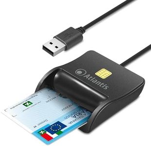 Atlantis lettore smart card p005-smartcr-u,per tessera sanitaria, per cns carta nazionale dei servizi, attivazione spid e firma digitale, per pc e notebook, porta usb