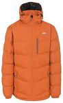 Trespass Blustery, Burnt Orange, L, Warm Padded Waterproof Winter Jacket with Removable Hood for Men, Large, Orange