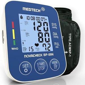MEDTECH BP09N Fully Automatic Digital BP Monitor |Arm Portable, Lightweight Blood Pressure Machine | Accurate BP Machine Digital for Home | USB-C Port | Blood Pressure Monitoring Device, White