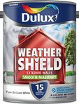 Dulux Weather Shield Smooth Masonry Paint, 5 L - Pure Brilliant White