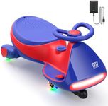 FanttikRide 12V N7 Pro Electric Wiggle Car with Pedal, Rechargeable Battery, CyberWiggle, 2 in 1 Swing Car, 2 Speed, Anti-Rollover, Flashing Wheels, Bluetooth, for Ages 3 and Up, 150 Lbs, Blue