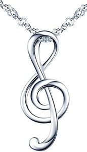 MicVivien Collana e Orecchini per Donna Argento 925 Nota Musicale con Zirconia Cubica Chiave di Violino Set di Gioielli per Mamma Donne Ragazze