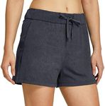 Willit Women's Shorts Hiking Athletic Shorts Yoga Lounge Active Workout Running Shorts Comfy Casual with Pockets Heather Deep Gray L