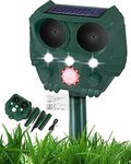 Cat Repellent Garden Ultrasonic Fox Repellant Solar 5 Modes Waterproof Cat Deterrent Animal Scarers Powered & Flash Light and USB Charge Outdoor Farm Yard Effective for Cats Dogs Foxes Birds Foxs