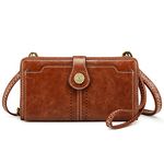 S-ZONE Women Crossbody Cellphone Purse RFID Blocking Shoulder Phone Bag Wristlet Wallet Faux Leather 2 Straps