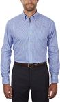 Tommy Hilfiger Men's Non Iron Regular Fit Gingham Buttondown Collar Dress Shirt, English Blue, 14.5" Neck 32"-33" Sleeve