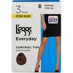 L'eggs womens L'eggs Everyday Women's Nylon Pantyhose Control Top Panty - Multiple Packs Available, Sun Tan 3-pack, B