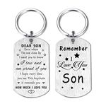 Resdink Son Keychain Gifts - to My Dear Son, I Love You Son Birthday Key chain, Best Graduation Gifts for Our Son Proud of Son Teen Boy, Christmas Valentine Present for Adult Son Father's Day Stuff