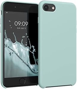 kwmobile Carcasa Compatible con Apple iPhone SE (2022) / iPhone SE (2020) / iPhone 8 / iPhone 7 Funda - Case TPU y Silicona antigolpes - Apto Carga inalámbrica - Menta
