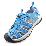 Knixmax Women Walking Sandals Closed Toe Outdoor Sports Sandals Summer Hiking Shoes Water Sandles Blue 8UK - 41EU