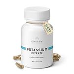 Cheers Potassium Citrate, 48% Daily Value, 316 mg per Capsule, 90 Capsules, Supports Cardiovascular and Blood Pressure Health, Vegan Potassium Supplement for Adults, Natural Mineral Electrolyte