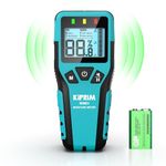 Kiprim Pinless Damp Meter Moisture Meter for Wood, Walls, Masonry – Accurate Non-Destructive Testing with Audible and Visual Alarm,4 Modes, Data Hold, and Mute Function