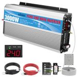 24V Pure Sine Wave Power Inverter 3000Watt DC 24V to AC120V CETL Approved with Dual AC Outlets with Remote Control 2.4A USB and LED Display