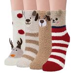 YSense Snug Women Fluffy Socks Gifts Winter Warm Thick Cozy Thermal Socks Fuzzy Cute Animal Bed Socks for Women and Girls Best Present Ideas for Christmas Valentine's Day Mother's Day