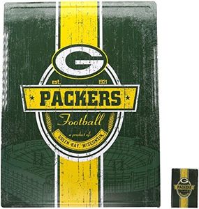 NFL 16" x 12" Tin Sign for Sports Fan Game Room - Bonus Magnet, PSGLS0257691, Green, One Size
