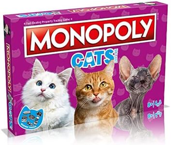 Winning Moves Cats Monopoly Board Game, Play with Your Favourite Felines with Bespoke Tokens and Trade Your Way to Success, Fun Family Board Game for Ages 8 and up, Multicolor