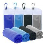 SZELAM 40''x12'' Cooling Towel,4 Pack Cooling Towel for Neck and Face,Gym Towels,Soft Breathable Chilly Towel for Workout,Yoga,Golf,Camping,Outdoor Sports Towel for Instant Cooling Relief, Multicolor