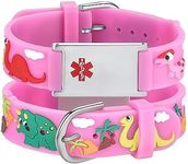 LinnaLove Medical Alert Bracelets Cartoon Emergency ID bracelets with Engraved, 6.5 inches, Metal