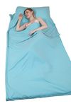 JITTY Sleeping Bag Liner 210x115cm,Portable Lightweight Sleeping Bags,Travel Sheet With Pillow Slot for Hotel Hostels Business Camping Backpacking Hiking Mountain Climbing Home Train(sky blue)