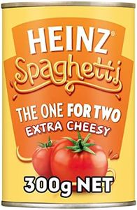 Heinz Spaghetti Extra Cheesy The One for Two Canned Pasta In Tomato Sauce Ready To Eat Quick and Convenient Meal Tinned Spaghetti in Tomato Sauce 300g