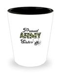 Shot Glass Party Funny Proud Army Sister Family