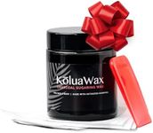 KoluaWax Vegan, Charcoal Sugar Wax Kit For Women & Men - Waxing for All Skin & Hair Types Underarm, Bikini, Brazilian, Face & Leg - 12oz w/ 20 Reusable Cloth Strips & Spatula for Easy Hair Removal