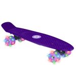 EVO 22' Light Up Penny Board | Skateboard For Beginners Or Pro's | Light Up Wheel Skateboard For Kids & Teenagers | Mini Cruiser Complete Board | Suitable For All Aged 3+ (Purple)