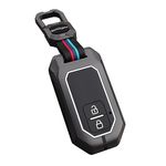 STYLENFLAUNT® Waterproof Silicon Car Case Holder with Keychain & Full Protection 2 Button Metal Smart Car Key Cover for Toyota URBEN Cruiser | HYRYDER | GLANZA (Pack Of1)