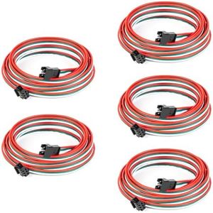 BTF-LIGHTING 5 pcs/Pack 20AWG 3 Pin JST SM Male Female Plug LED Connector 6.56ft(2m) Extension Cable for WS2812B WS2811 WS2814 SK6812 FCOB RGB CCT LED Strip Lights Without Soldering Controller Wire