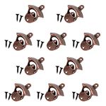 10Pcs Bottle Opener Wall Mounted Beer Soda Wine Opener for Cafe Bars Restaurant Kitchen Bartender (Copper)