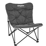 KingCamp Luxury Camping Chairs for Adults Heavy Duty Padded Oversized folding chair luxury with Washable Seat Portable Carry Bag,Comfy Moon Chair for Outdoor Indoor Garden Picnic,Loadable 136kg,GREY