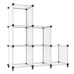 AWTATOS Cube Storage Organizer, Storage Cubes Shelves Bookshelf, 6 Cube Closet Organizers and Storage, DIY Stackable Plastic Clothes Organizer Shelving for Bedroom, Home Office, Translucent