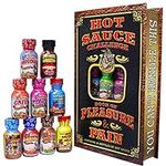 Hot Sauce Challenge Book Of Pleasure & Pain - 12 – 0.75 Ounce Bottles Gift Set - Perfect Premium Gourmet Hot Sauce Gift Set - Try If You Dare!