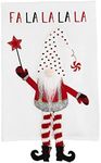 Mud Pie Christmas Dangle Gnome Tea Towel, FA La La, 21" x 14"