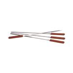 Outset Rosewood Handle Grill Skewers, Stainless Steel, Set of 4, 20 Inch BBQ Skewers