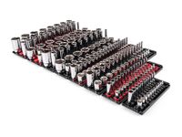 TEKTON 1/4, 3/8, 1/2 Inch Drive 6-Point Socket Set with Rails and Trays (214-Piece) | SHD99202