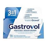 Gastrovol 3-in-1 Relief For Diarrhea, Nausea, and Upset Stomach, Dye Free & Taste Free, Liquid Gels, 16 Capsules