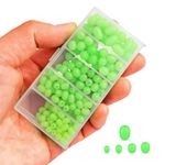 (100pcs) - Luminous Glow Fishing Beads Soft Plastic Oval Shaped Beads Fishing Tackle Tools Eggs,5 Size,100pcs & 500pcs Availble