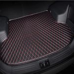 Leather Car Boot Mat for MG HS 2018-2023, Waterproof Rear Trunk Liner, Anti-Scratch Auto Cargo Protector Tray Cover, Dog Friendly Styling Accessory,Red