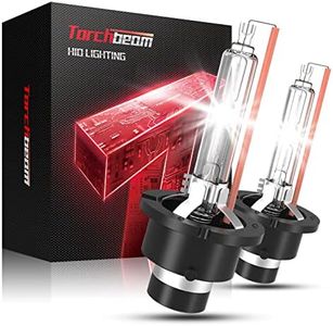 Torchbeam D2S HID Bulbs, 6000K Cool White, 35W HID Xenon Headlight, 5 Minutes Install, High Low Beam Replacement Bulbs for 12V Car, Pack of 2