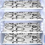 FACTCORE Refrigerator Drawer Mat/Fridge Mat/Multipurpose Mat Set of 6 Piece (11 X 17 Inches) (Black Circle)