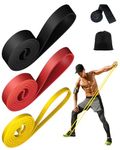 Rantizon Resistance Bands Long Resistance Band [Set of 3] for Men Women with 3 Different Resistance Levels Gym Bands Resistance for Exercise Training Yoga Fitness Band for Chest Expanding Arm Leg