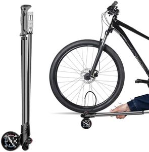 Powerful Bike Shock Pump, 300PSI Visual Dial Air Pump Portable Bicycle Tire Hand Pump with Gauge and Air Bleed Button for Front Fork & Rear Shock