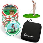 CHIP N WIN: THE ON COURSE GOLF POKER CHIPS GAME WITH 16 FUN CHIPS. Play at the same time as your normal round adding an extra element of fun. Easy to learn and play. An addition to any golfer's bag.