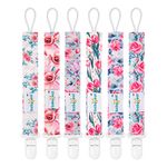 Babygoal Neutral Plastic Pacifier Clips, 6 Pack Binky Paci Holder and Leash for Boys and Girls Fits for Most Pacifier, Binkie Styles & Baby Teethers & Toys and Gift 6PS16-CA